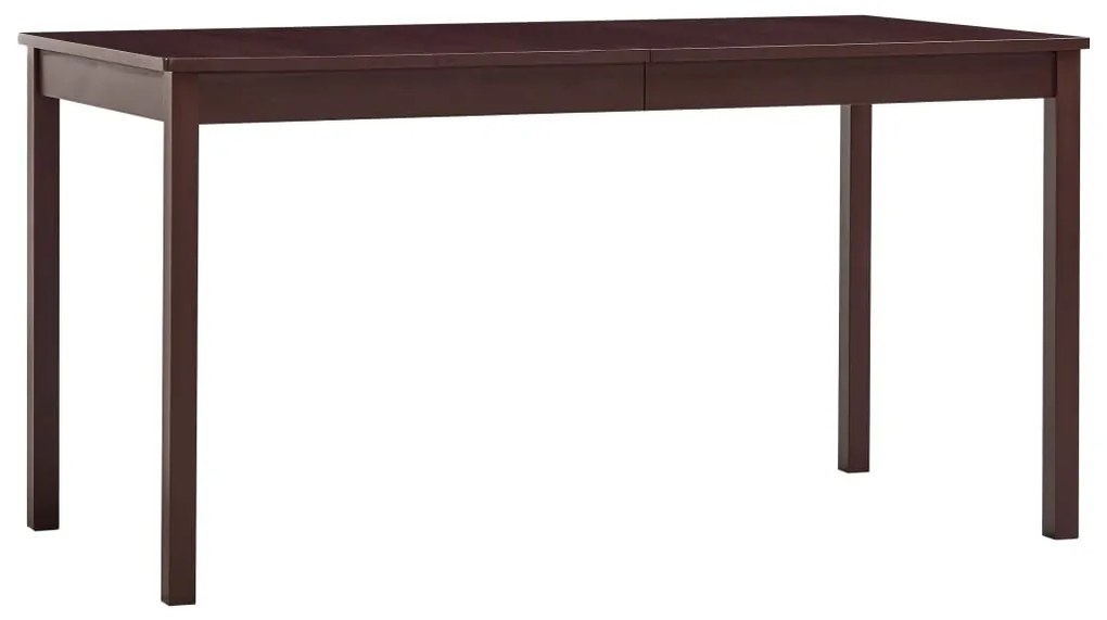Tavolo Da Pranzo Marrone Scuro 140x70x73 Cm İn Legno Di Pino /