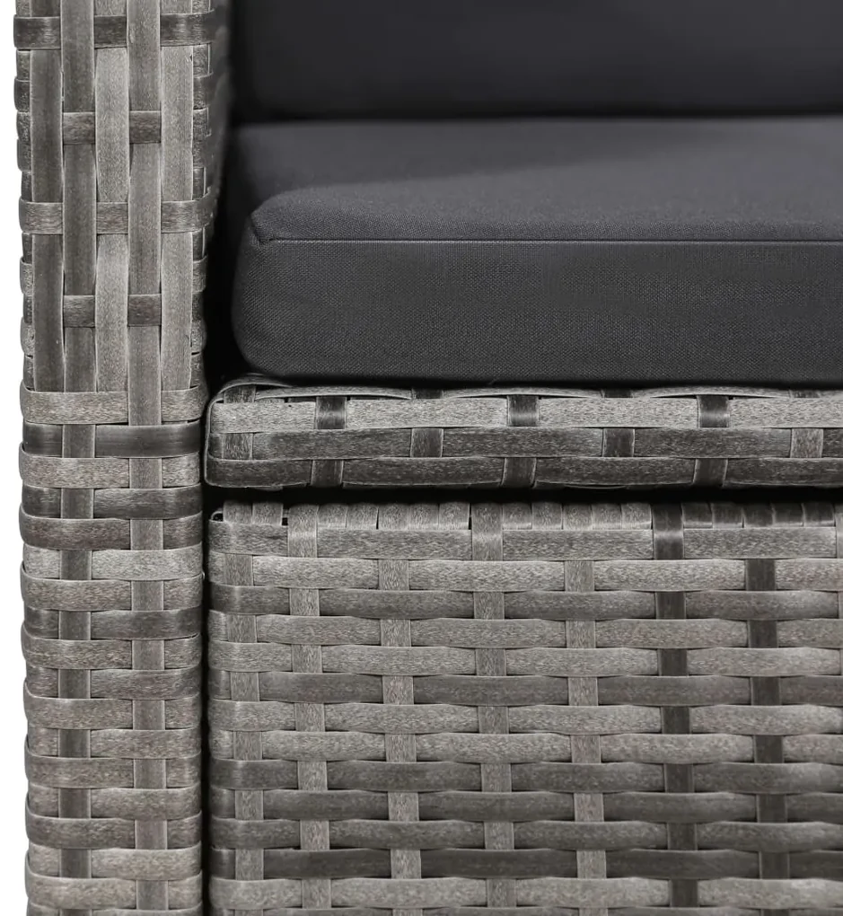 Set mobili da pranzo per giardino 3 pz grigio