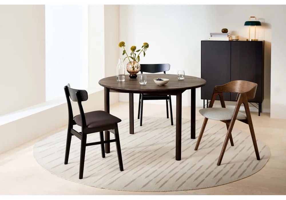 Tavolo da pranzo rotondo pieghevole in rovere marrone scuro ø 120 cm Noor - Hammel Furniture
