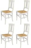 Set 4 sedie Artemisia Tommychairs Shabby Chic, struttura in faggio anticata artigianalmente a mano, seduta in paglia