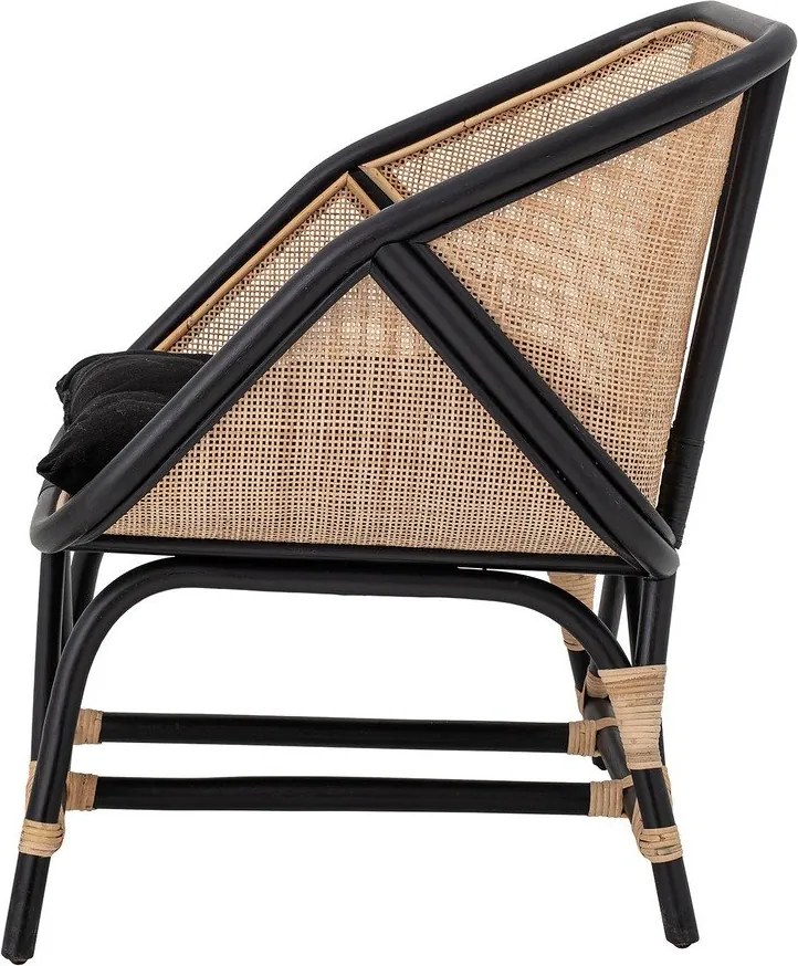 Poltrona nera e beige con intreccio Loue - Bloomingville