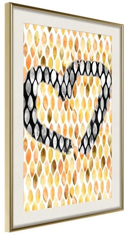 Poster  I Love Oranges  Cornice Quadri Cornice d'oro con passe-partout, Larghezza x Altezza Home decor 20x30