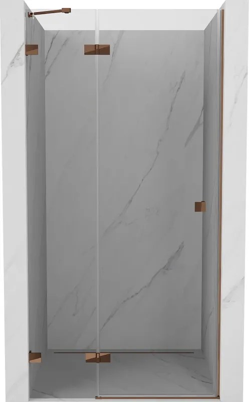 Mexen Lunar porta doccia battente sinistra 125 cm, trasparente, oro rosa - 834-125-000-60-00-L