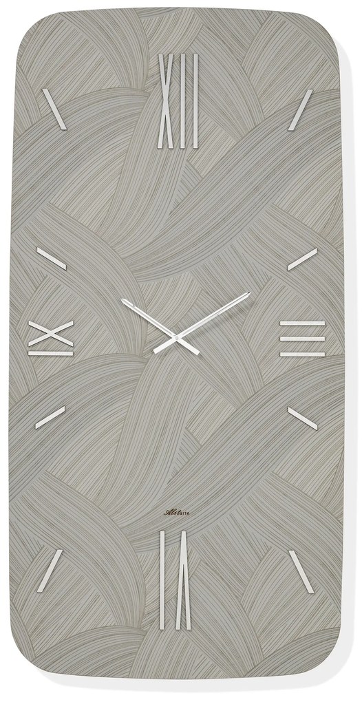 Abitarte Orologio da Parete grande in verticale Crisma max con numeri romani - in 2 varianti 80 x 160 Carta da parati CRISMA argento