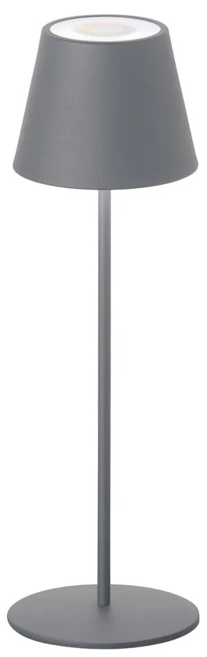 Lampada da tavolo dimmerabile a LED grigia con sensore di movimento e paralume in metallo (altezza 38 cm) Consenza - Fischer &amp; Honsel