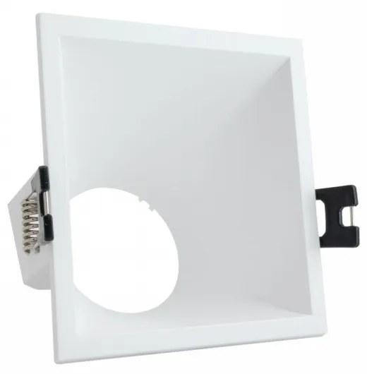 Faretto da Incasso Quadrato, Bianco, Policarbonato, Foro 85x85mm Luce Asimmetrica per GU10 Colore del corpo Bianco