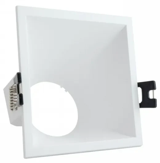 Faretto da Incasso Quadrato, Bianco, Policarbonato, Foro 85x85mm Luce  Asimmetrica per GU10 Colore del corpo Bianco