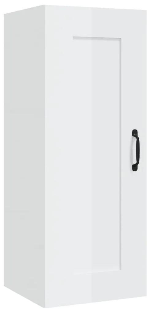 Mobile pensile bianco lucido 35x34x90 cm in legno multistrato