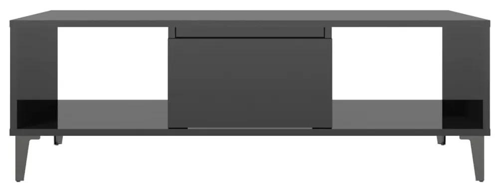 Tavolino da salotto nero lucido 103,5x60x35 cm in truciolato