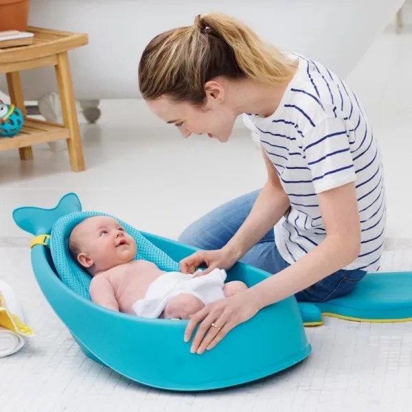 Skip Hop - Vaschetta per bambini MOBY 3 con supporto ergonomico blu