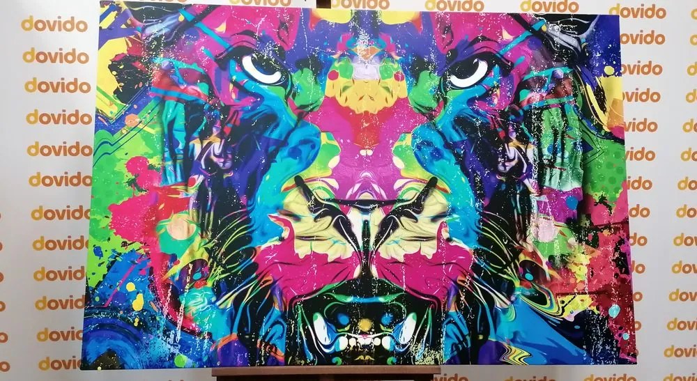 Stampa su tela – Felino multicolore
