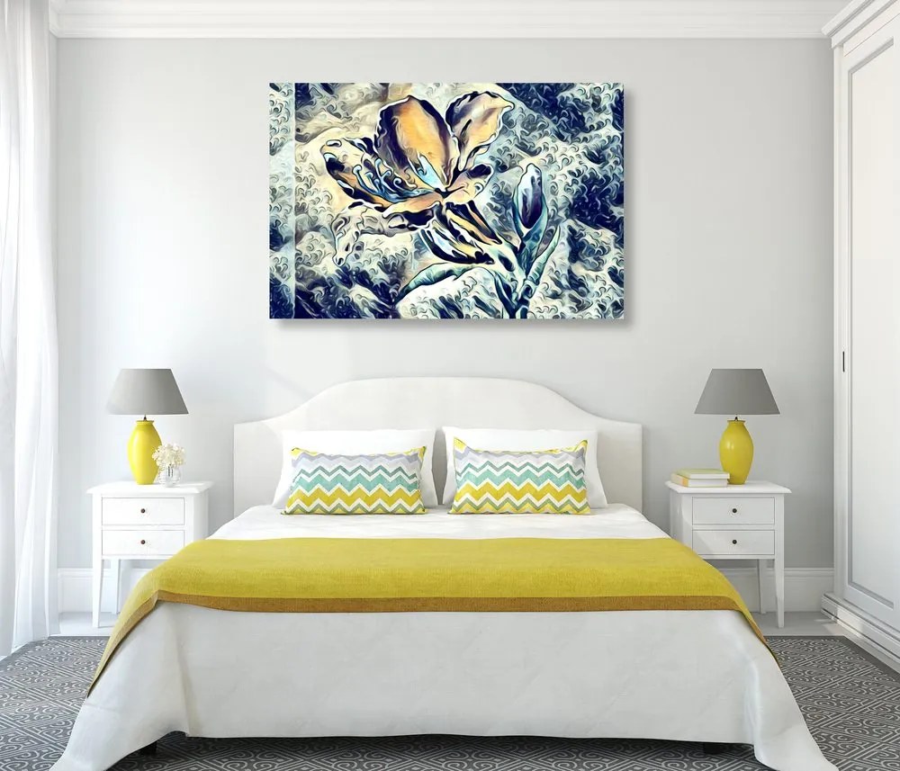 Quadro su tela – Fiore artistico astratto
