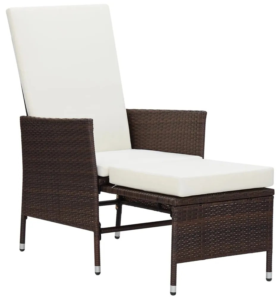 Set divani da giardino 3 pz con cuscini in polyrattan marrone