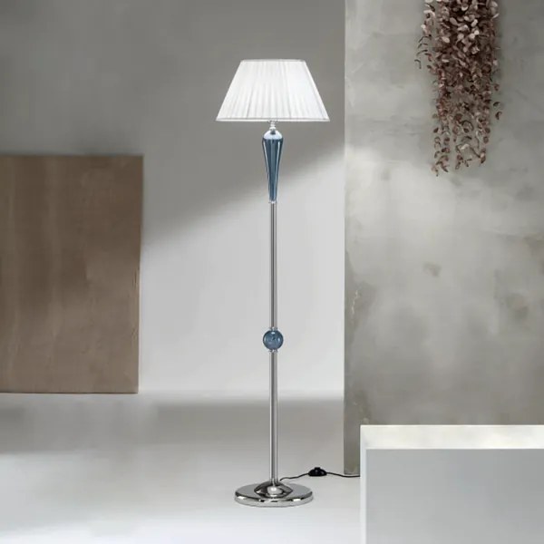 Piantana PAGANINI in vetro lavorato a mano Ottanio H179 cm