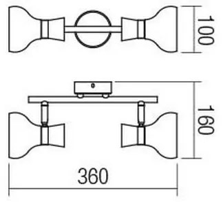 Redo 04-476 - Luce Spot BOWIE 2xE14/28W/230V