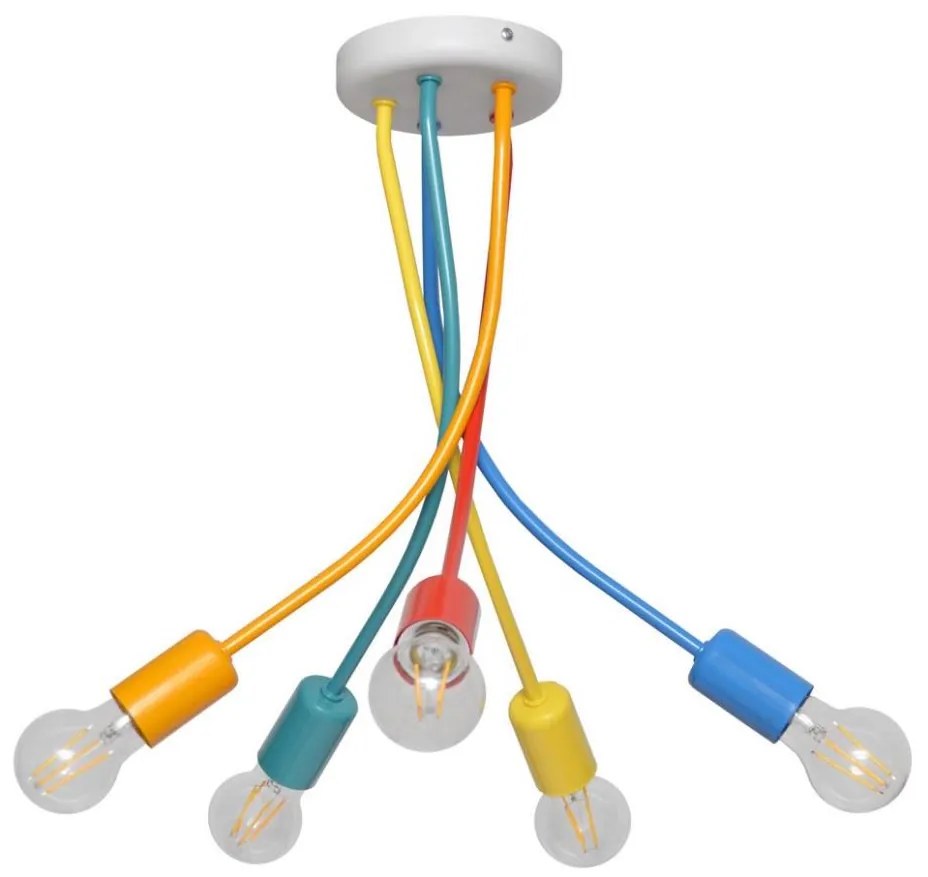 Lampadario a sospensione per bambini HARVARD 5xE27/15W/230V