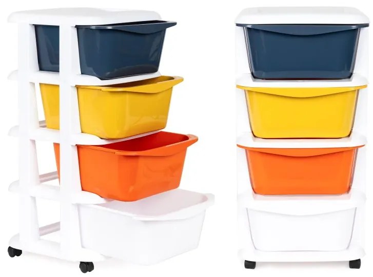 Organizzatore con 4 cassetti estraibili in plastica