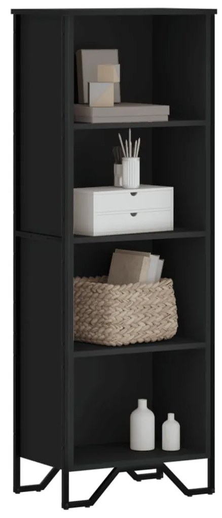 Libreria nera 50x31x137,5 cm in truciolato