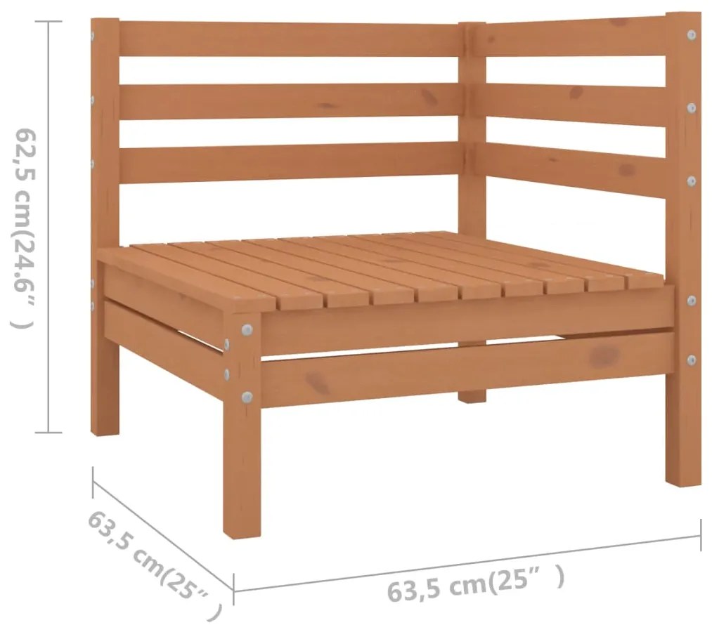 Set Salotto da Giardino 9 pz in Legno Massello di Pino Miele