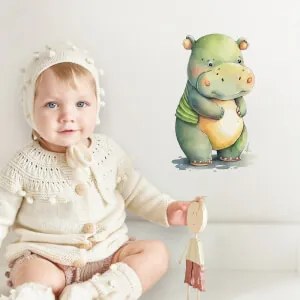 Adesivo per la camera dei bambini - Ippopotamo | Inspio
