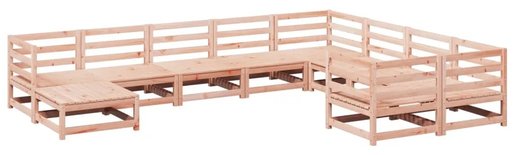 Set divani da giardino 10 pz in legno massello abete douglas