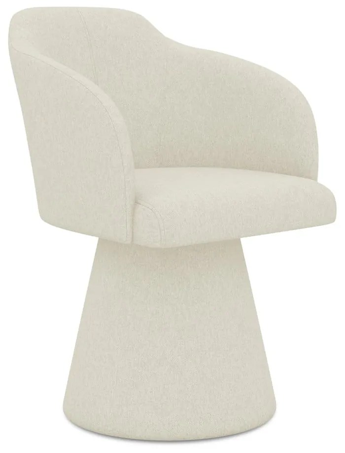 Sedia da pranzo color crema in imbottito Kanoa – Makamii