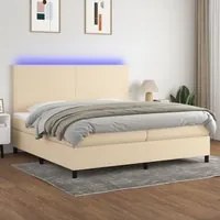 Letto a Molle Materasso e LED bianco 200x200cm in Tessuto cod mxl 33651