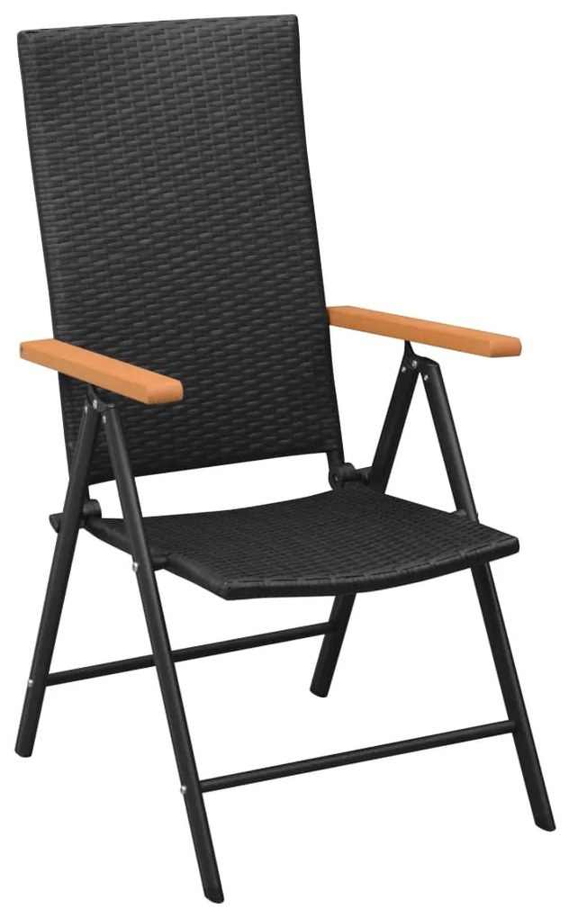 Set da pranzo da giardino 9 pz nero e marrone