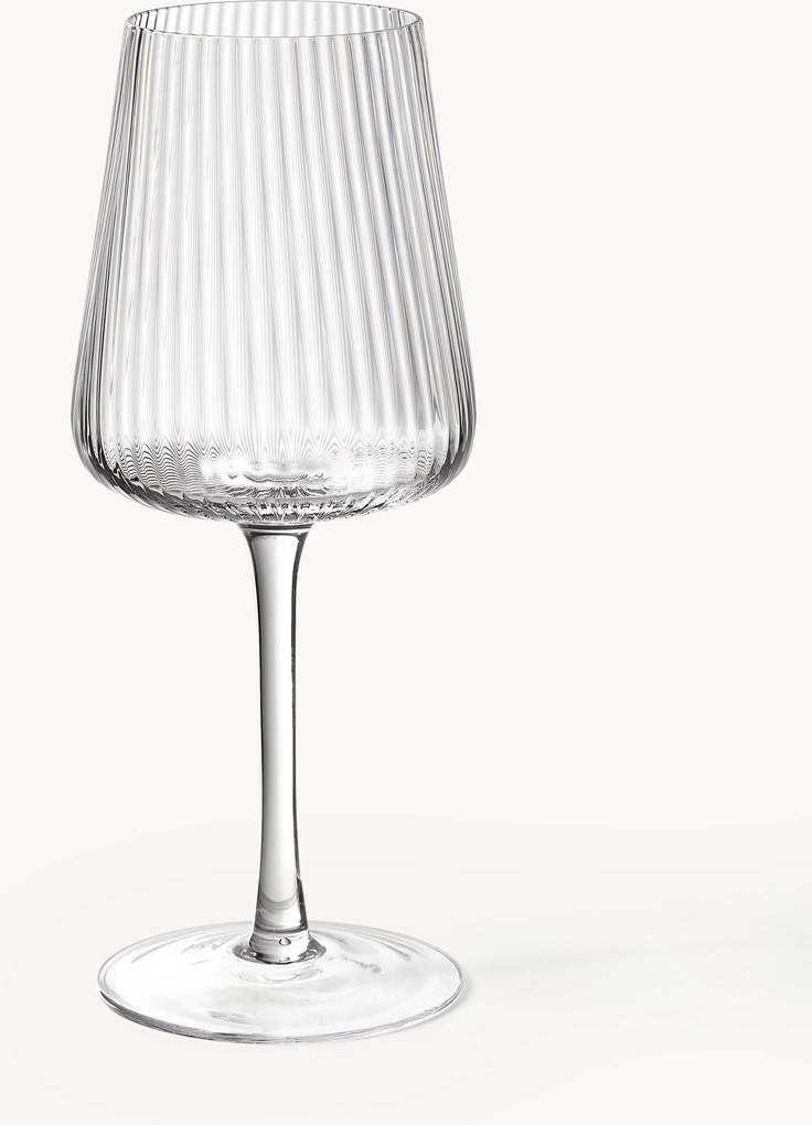 Set di 4 bicchieri vino rosso fatto a mano con struttura millerighe Cami