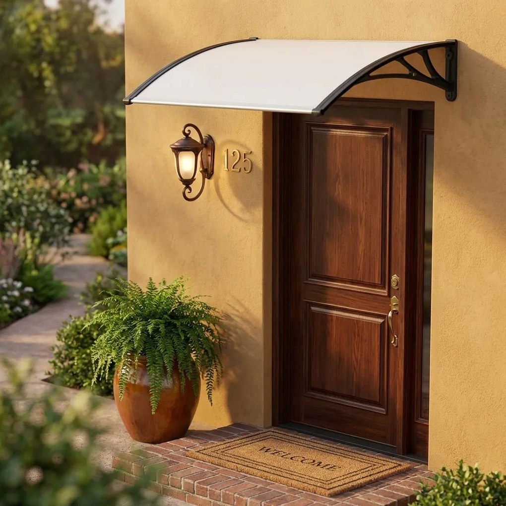 MISA - pensilina in policarbonato opaco porta ingresso