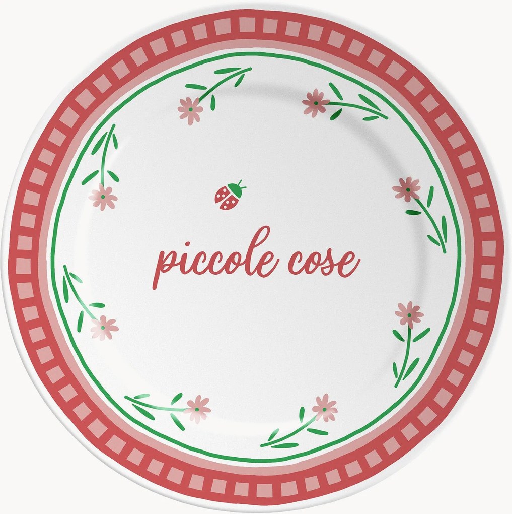 Piatto da dessert in porcellana Piccole Cose