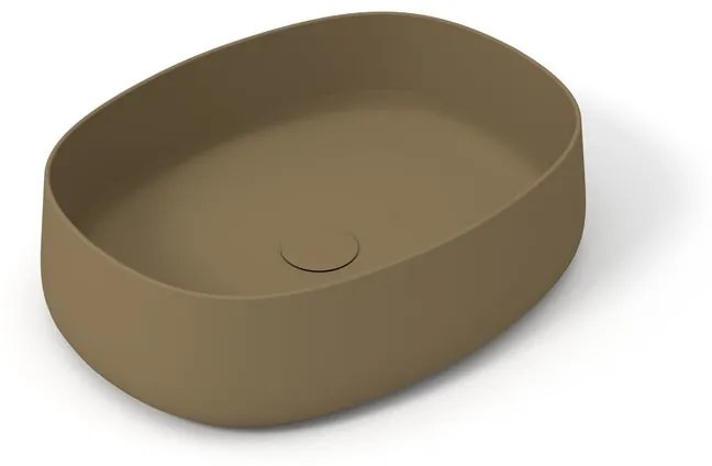 Lavabo da appoggio ovale in ceramica L 50 x H 15 x P 40 cm marrone