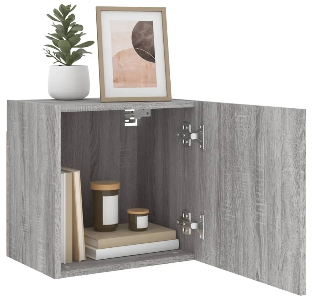 Mobili TV Muro 2pz Grigio Sonoma 40,5x30x40cm Legno Multistrato