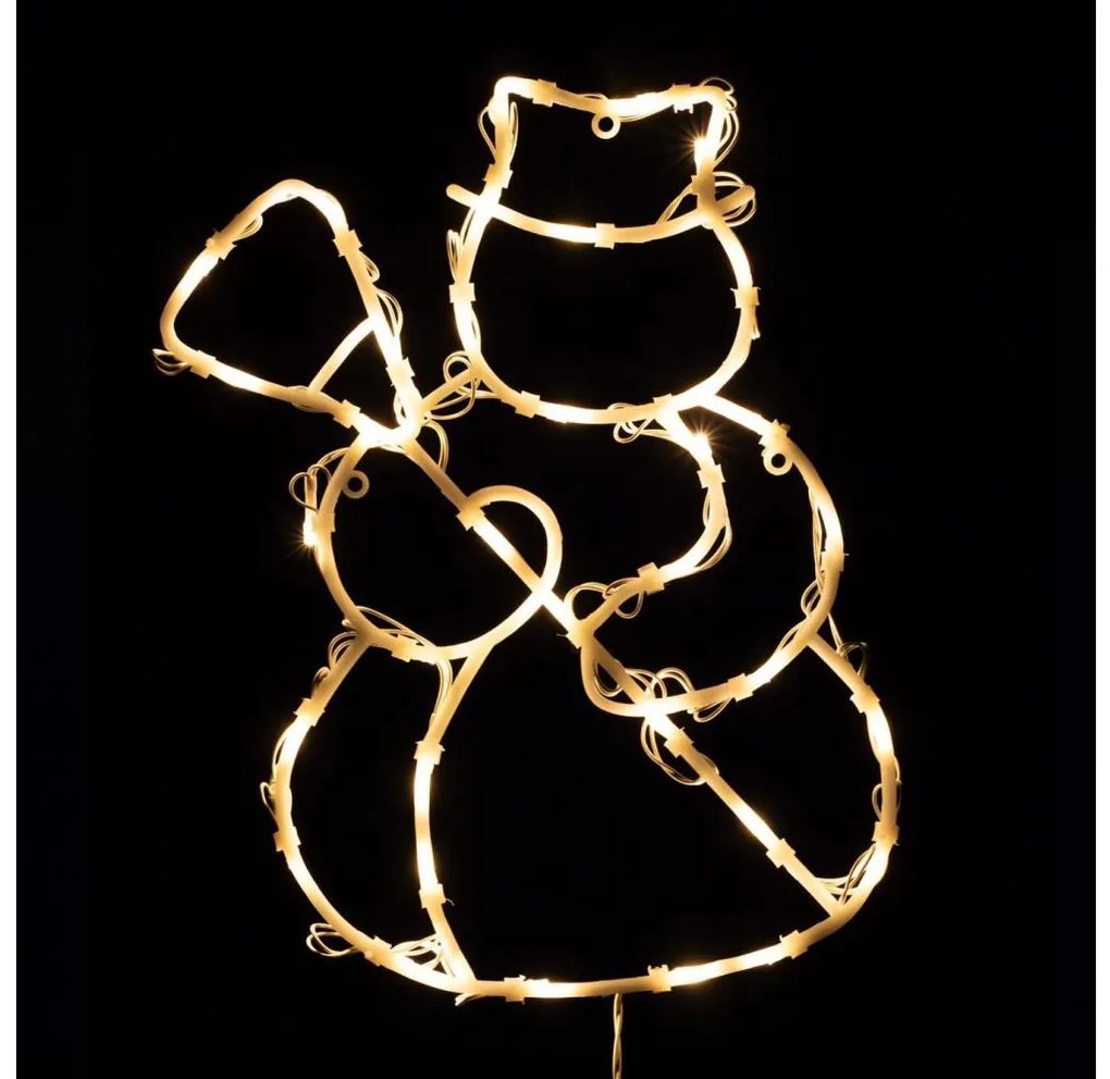 Decorazione natalizia LED per finestra 35xLED/3xAA IP44 pupazzo di neve, bianco caldo