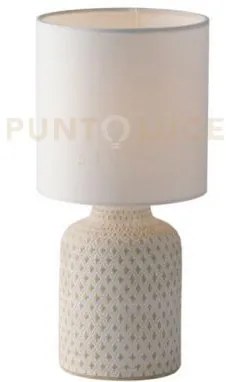 Lumetto ravello bianco 1 luce attacco e14 15x32cm in ceramica con p...