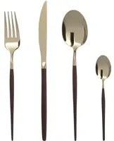 Set 24 posate acciaio inox bordeaux champagne Line