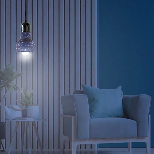 Lampadario a sospensione con filo TERRAZZO 1xE27/60W/230V diametro 12 cm nero