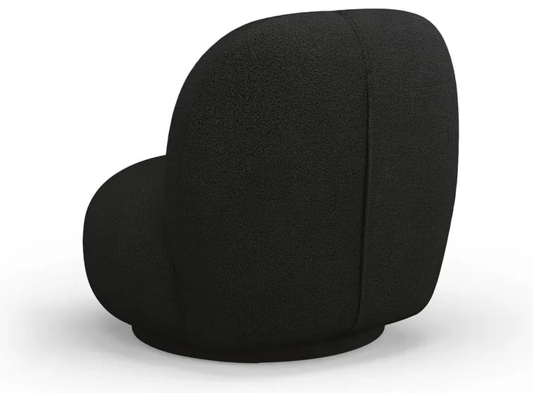 Poltrona nera in tessuto bouclé Chuck - Micadoni Home