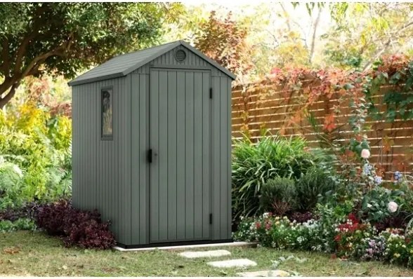 Casetta Da Giardino In Resina 125,8x184,5x205,1H Cm Darwin 4x6 Verde Keter