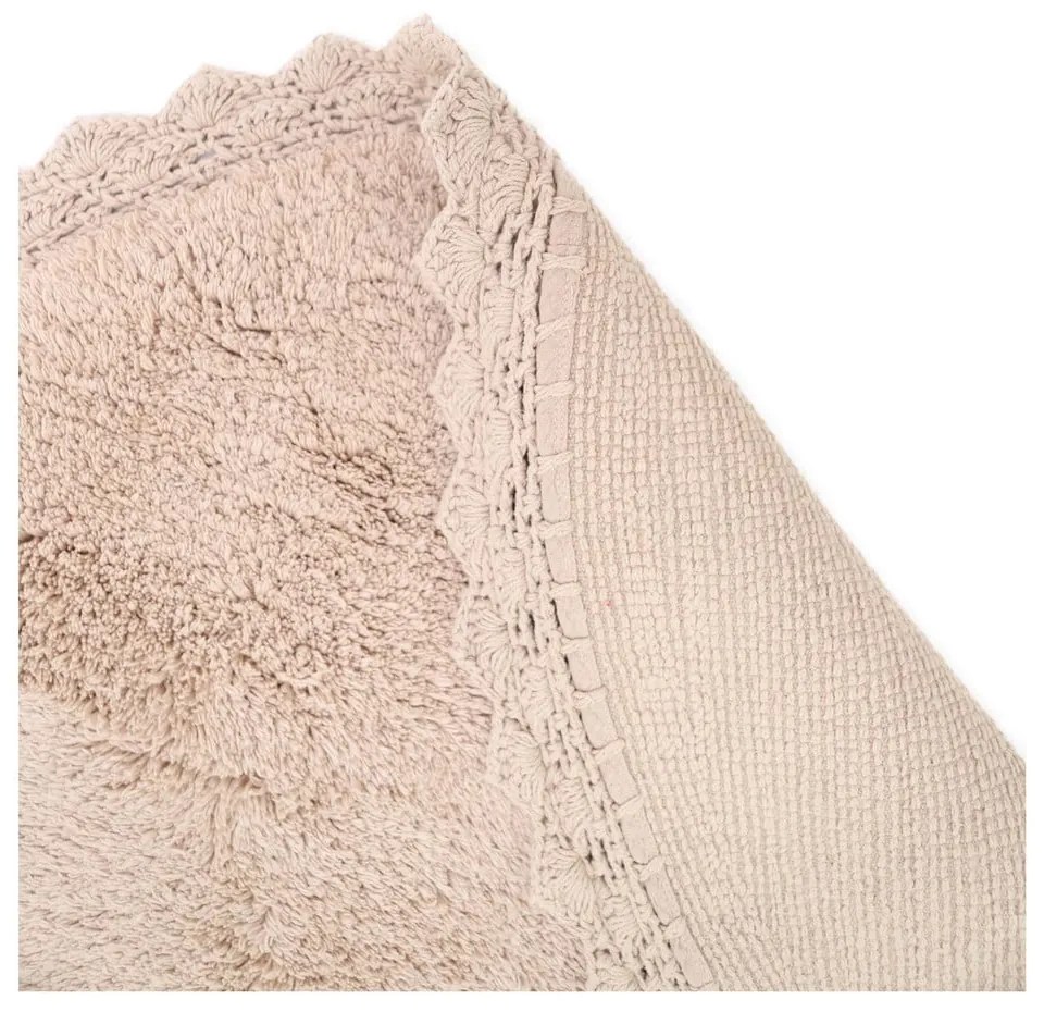 Tappeto beige in cotone fatto a mano, ø 110 cm Perla - Nattiot