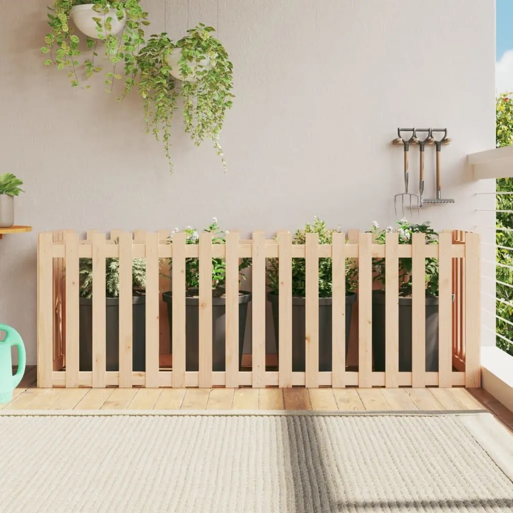 Fioriera Da Giardino A Recinzione 200x50x70cm İn Massello Pino /
