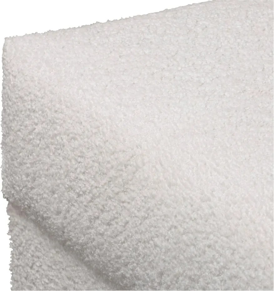 Sgabello in tessuto bouclé bianco Ariella - Ropez