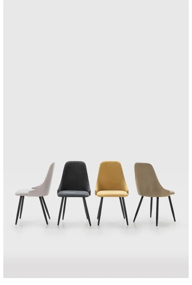 Sedie da pranzo gialle in set di 4 Mani - Marckeric