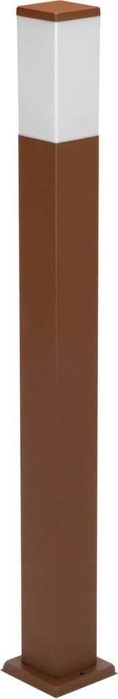 Paletto da Giardino 100cm Acciaio Inox CORTEN  IP54 Squadrato Base E27