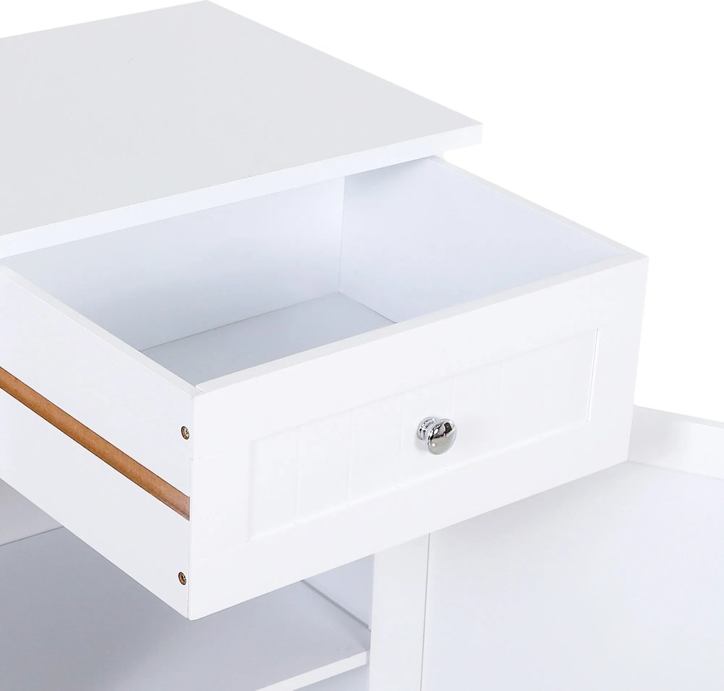 Mobiletto da Bagno con Anta e Cassetto Bianco 43x34x77 cm...