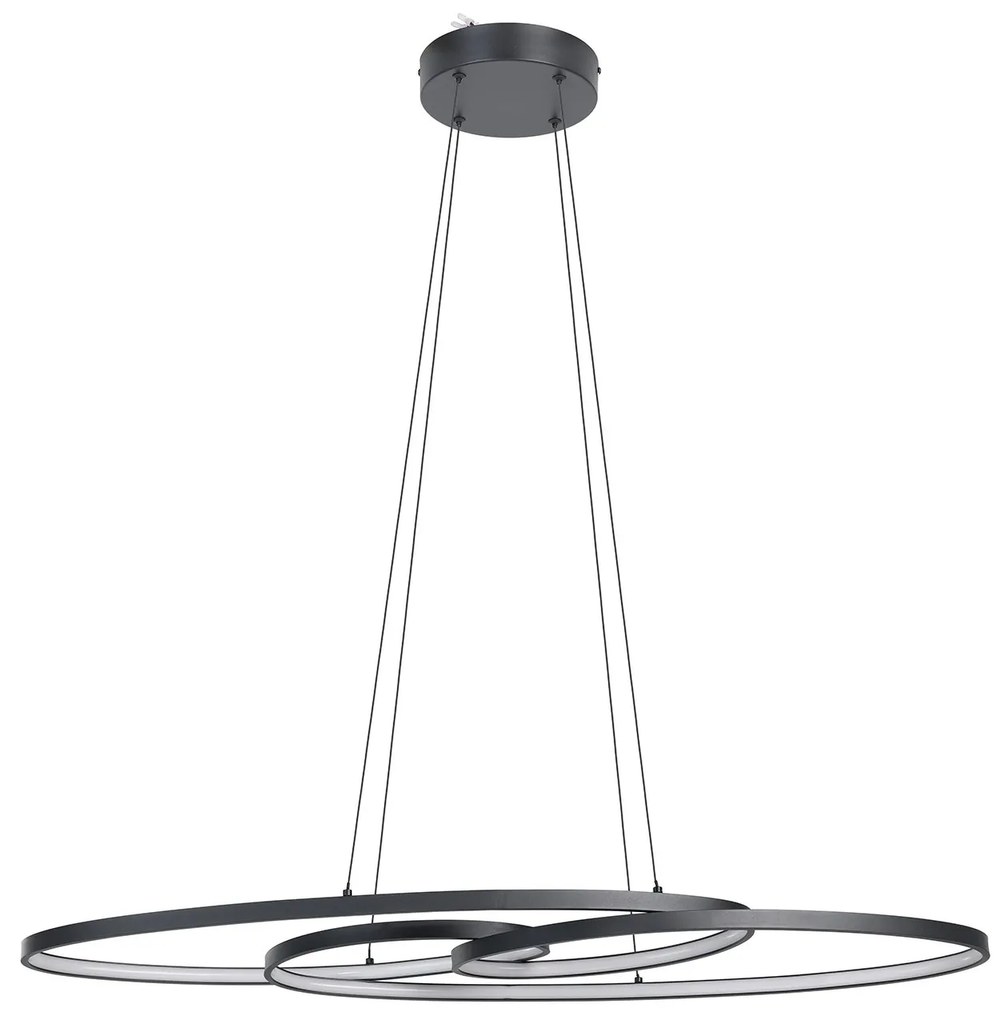 Lampadario A Sospensione Contemporaneo Gianella Alluminio Nero 1 Luce Led 38W