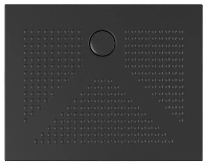 Piatto doccia rettangolare 80x120 H3 cm in ceramica nero opaco con antiscivolo Ruy