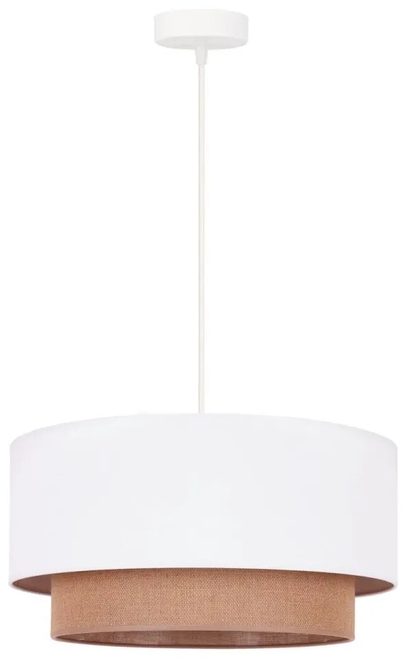 Duolla - Lampadario a sospensione con filo BOHO 1xE27/15W/230V bianco/marrone