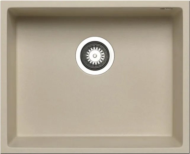 Lavello integrato 1 vasca in granito beige PYRAMIS Tetragon L 40 x L 50 cm