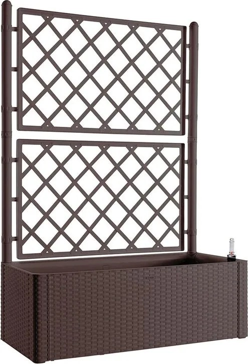 Fioriera con grigliato Deluxe STEFANPLAST in polipropilene marrone H 142 x L 100 x P 43 cm